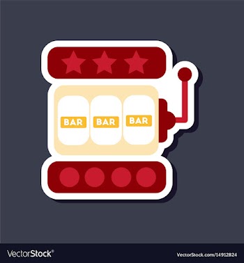 Paper sticker on stylish background slot machine vector image
