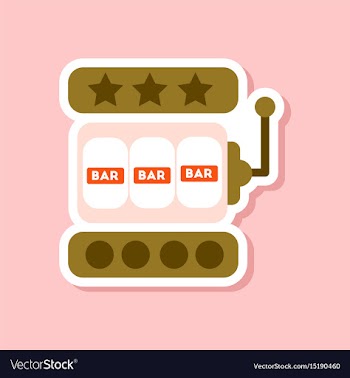 Paper sticker on stylish background slot machine vector image