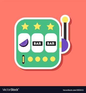 Paper sticker on stylish background slot machine vector image
