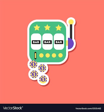 Paper sticker on stylish background slot machine vector image