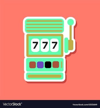 Paper sticker on stylish background slot machine vector image