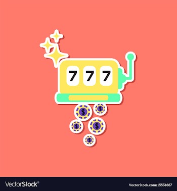 Paper sticker on stylish background slot machine vector image