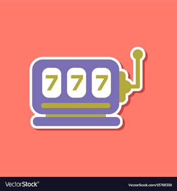 Paper sticker on stylish background slot machine vector image