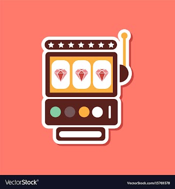 Paper sticker on stylish background slot machine vector image