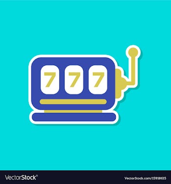 Paper sticker on stylish background slot machine vector image