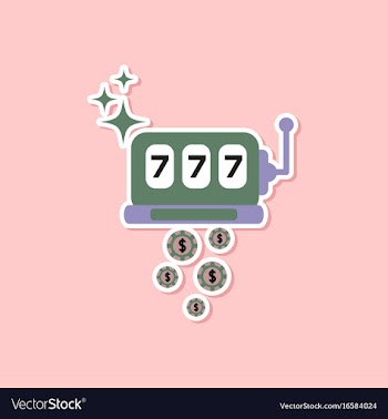 Paper sticker on stylish background slot machine vector image