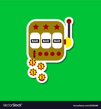 Paper sticker on stylish background slot machine vector image