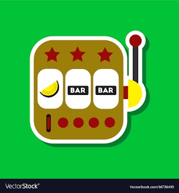 Paper sticker on stylish background slot machine vector image