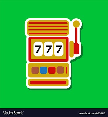 Paper sticker on stylish background slot machine vector image