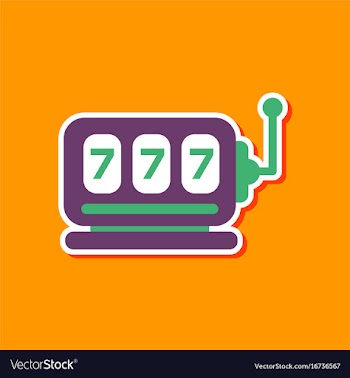 Paper sticker on stylish background slot machine vector image