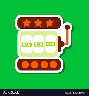 Paper sticker on stylish background slot machine vector image