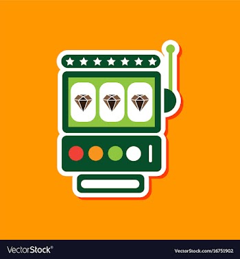 Paper sticker on stylish background slot machine vector image