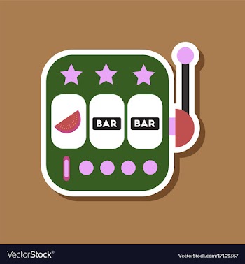 Paper sticker on stylish background slot machine vector image