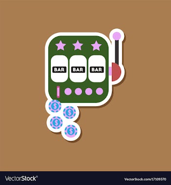 Paper sticker on stylish background slot machine vector image