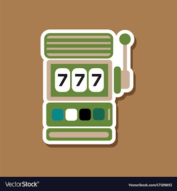 Paper sticker on stylish background slot machine vector image