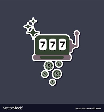Paper sticker on stylish background slot machine vector image