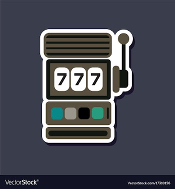 Paper sticker on stylish background slot machine vector image