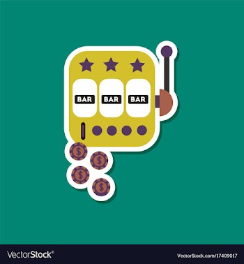 Paper sticker on stylish background slot machine vector image