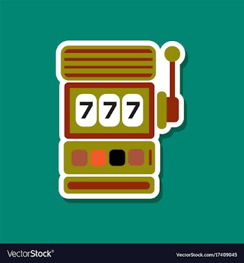 Paper sticker on stylish background slot machine vector image