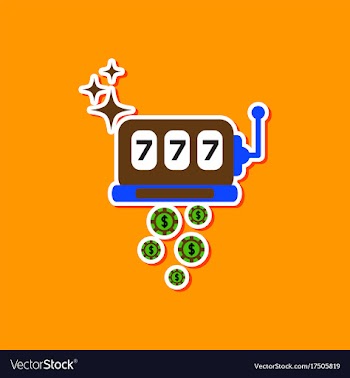 Paper sticker on stylish background slot machine vector image