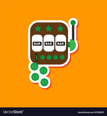 Paper sticker on stylish background slot machine vector image