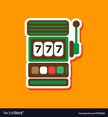 Paper sticker on stylish background slot machine vector image