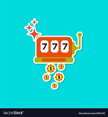 Paper sticker on stylish background slot machine vector image