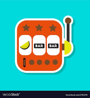 Paper sticker on stylish background slot machine vector image
