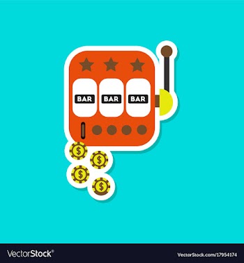 Paper sticker on stylish background slot machine vector image