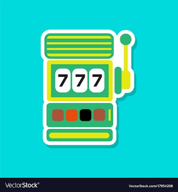 Paper sticker on stylish background slot machine vector image