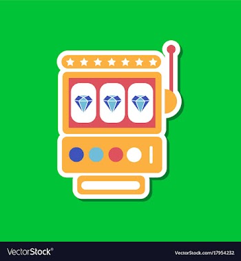 Paper sticker on stylish background slot machine vector image