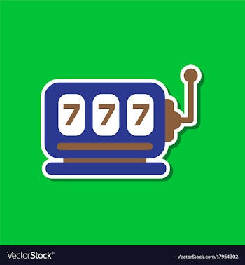 Paper sticker on stylish background slot machine vector image