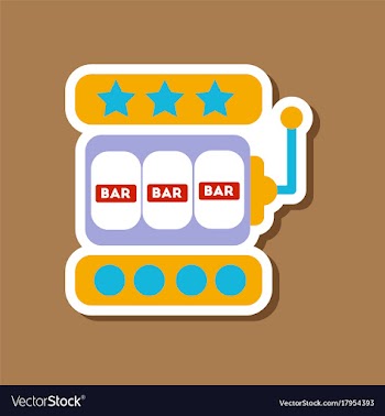 Paper sticker on stylish background slot machine vector image