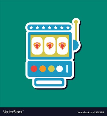 Paper sticker on stylish background slot machine vector image