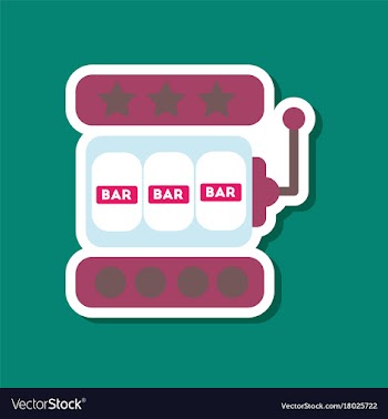 Paper sticker on stylish background slot machine vector image