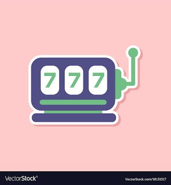 Paper sticker on stylish background slot machine vector image