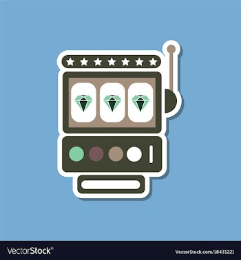 Paper sticker on stylish background slot machine vector image