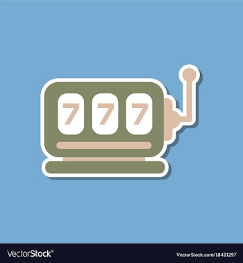 Paper sticker on stylish background slot machine vector image