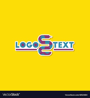 Paper sticker on stylish background snake logo vector image