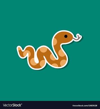 Paper sticker on stylish background snake vector image