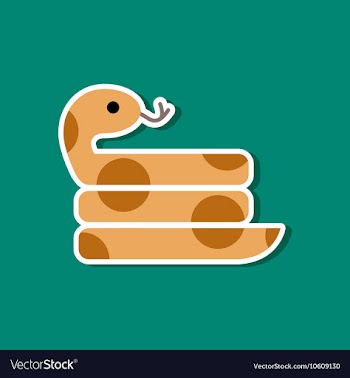 Paper sticker on stylish background snake vector image