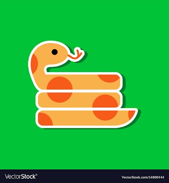 Paper sticker on stylish background snake vector image