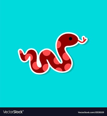 Paper sticker on stylish background snake vector image