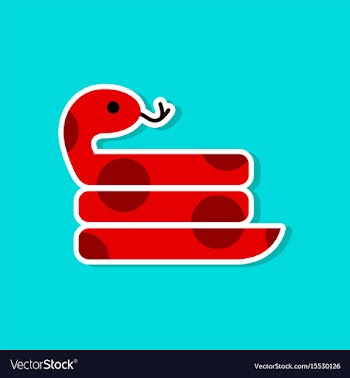 Paper sticker on stylish background snake vector image