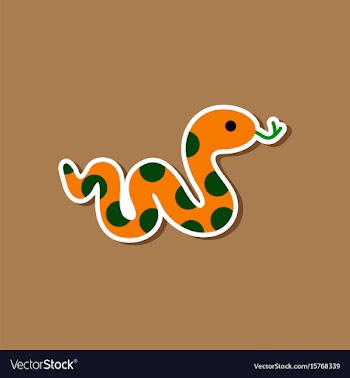 Paper sticker on stylish background snake vector image