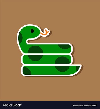 Paper sticker on stylish background snake vector image
