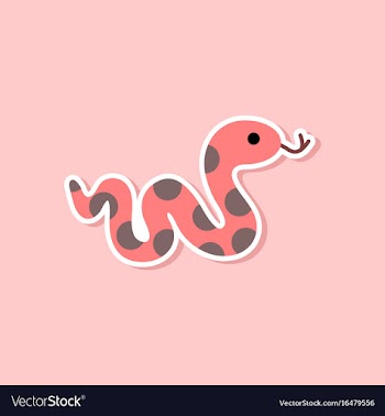 Paper sticker on stylish background snake vector image