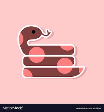 Paper sticker on stylish background snake vector image