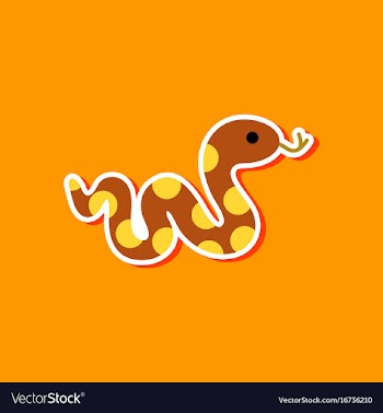 Paper sticker on stylish background snake vector image