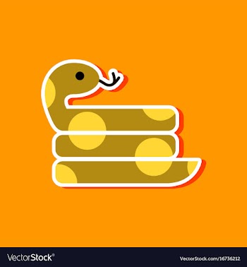 Paper sticker on stylish background snake vector image